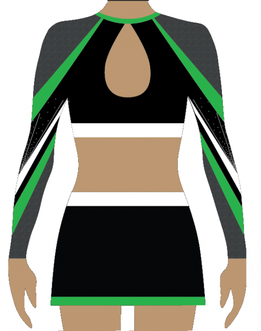 Green Lycra Cheerleading Uniform