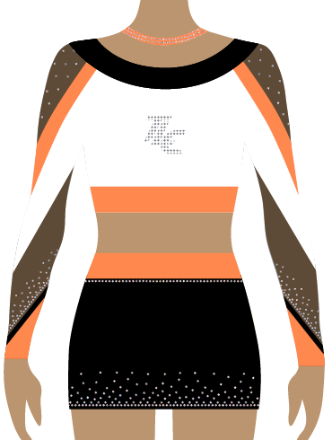 Orange Lycra Cheerleading Uniform