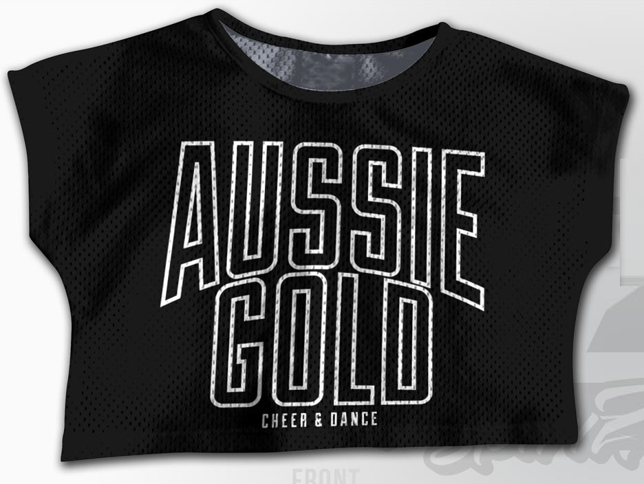 Custom Crop Top Tee – Aussie Gold Cheer & Dance