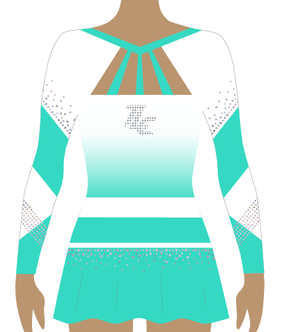 Aqua Sublimation Cheerleading Uniform