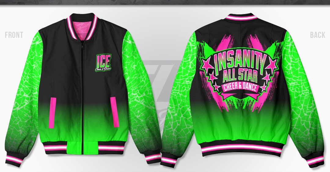 Custom Bomber Jacket – Insanity Extreme Allstars – TLC Spirit Wear