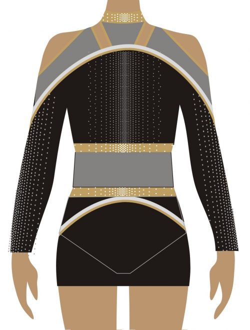 Gold Metallic Cheerleading Uniform
