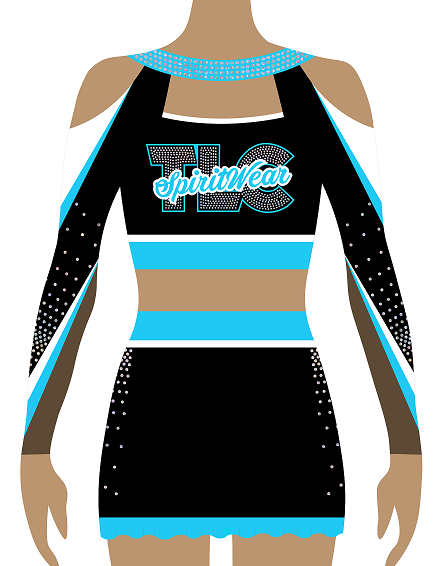 Blue Lycra Cheerleading Uniform