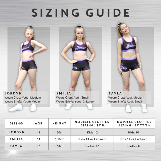 Training Wear Sizing Chart