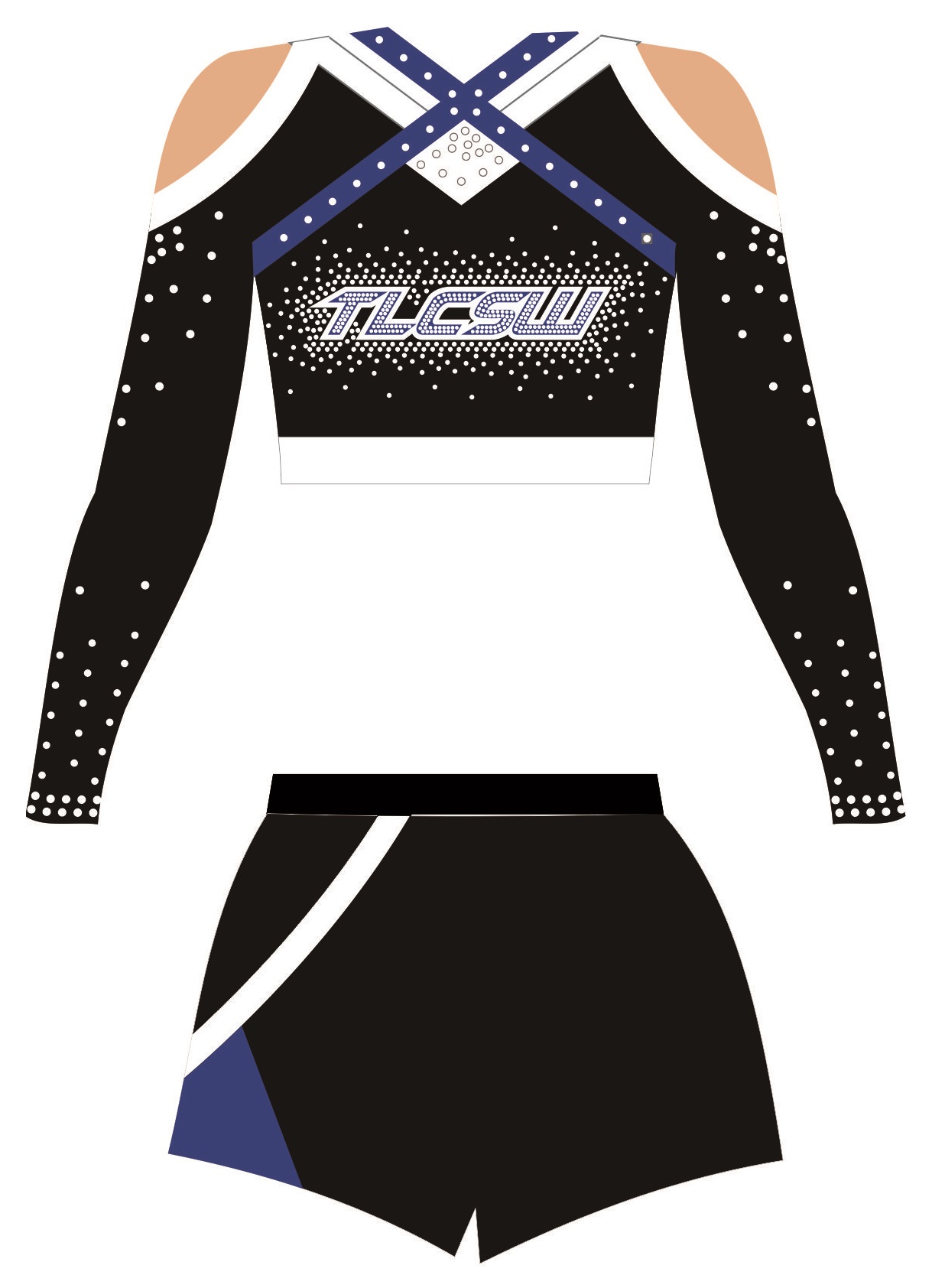 Lycra Uniform TLC Wrap Black & Blue