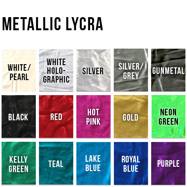 Metallic Lycra Fabric Options Cheerleading Uniforms Australia