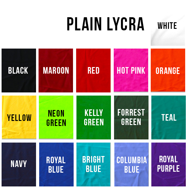 Plain Lycra Fabric Options Cheerleading Uniforms Australia