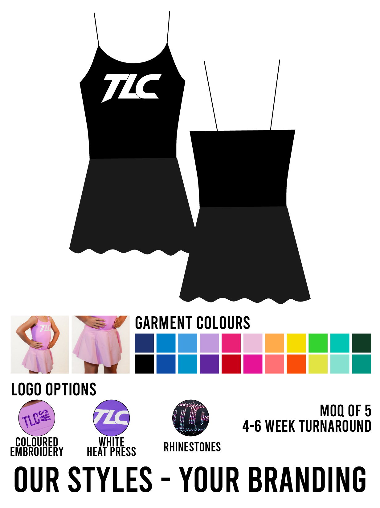Active Wear Leotard with Sewn in Skirt