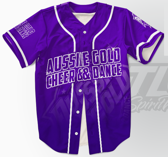 Custom Baseball Jersey – Aussie Gold Cheer & Dance Purple States