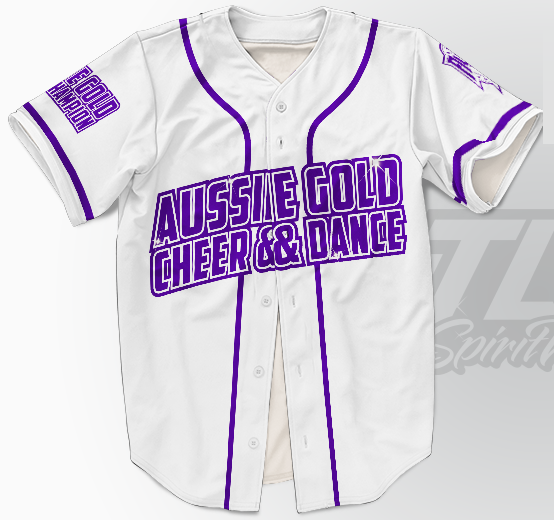 Custom Baseball Jersey – Aussie Gold Cheer & Dance State Champion