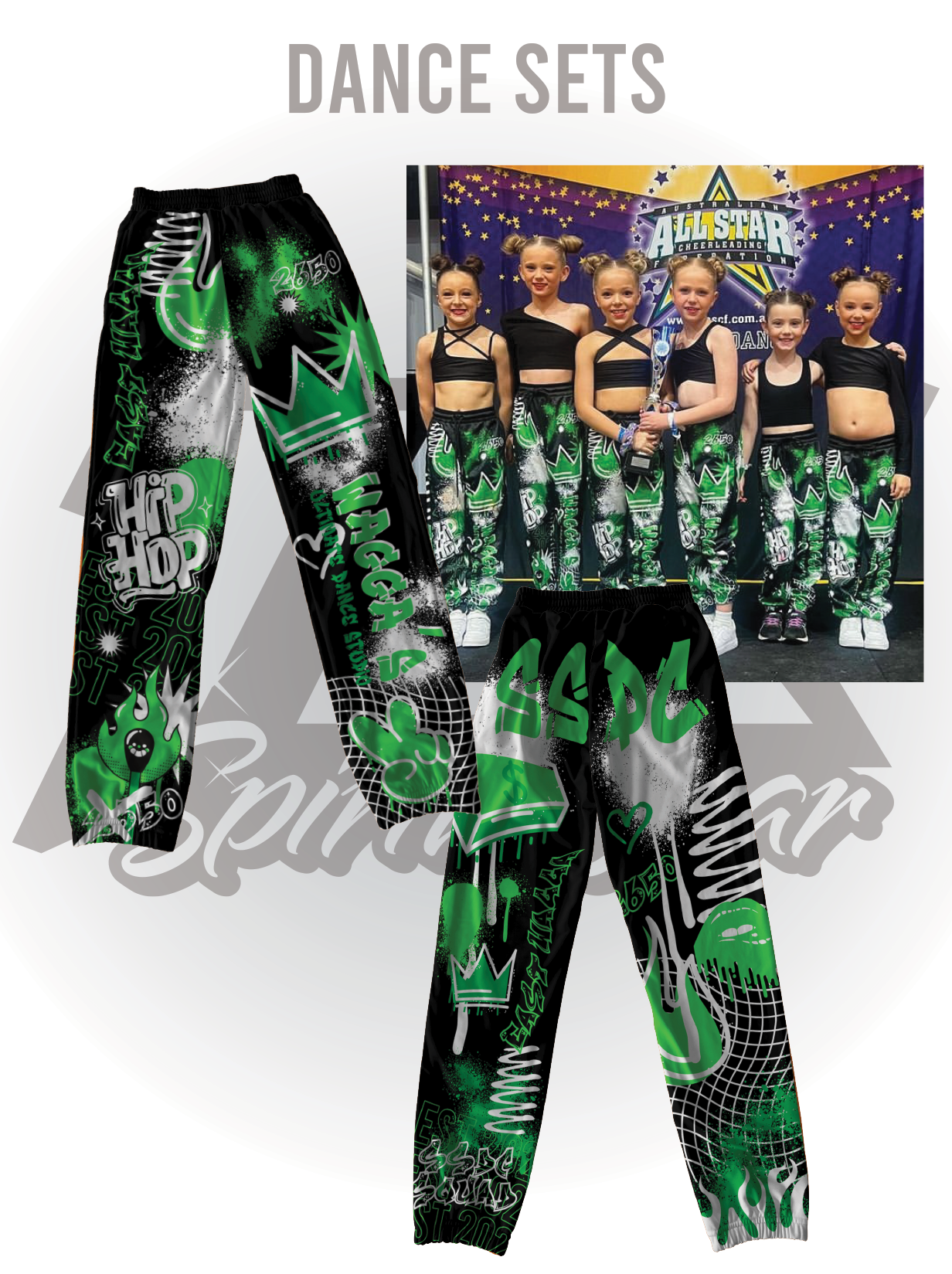 Custom Trackpants for Cheerleading Gyms and Dance Studios