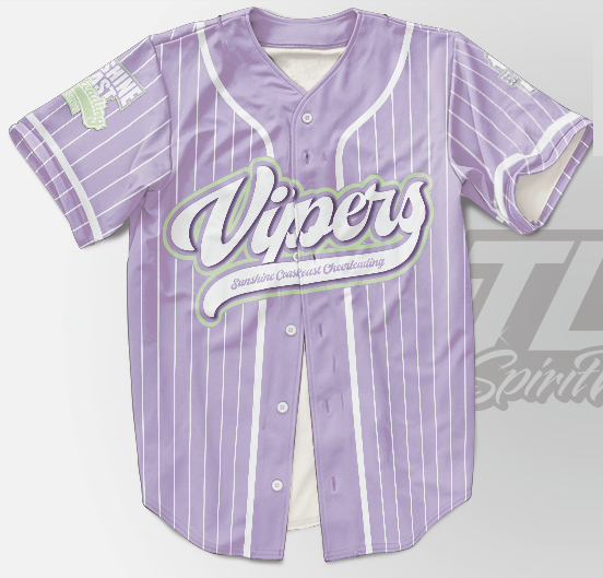 Custom Baseball Jersey – Sunshine Coast Cheerleading 2023 Purple