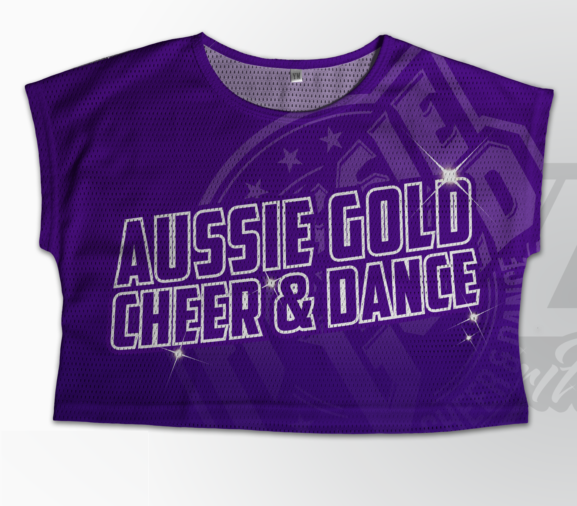 Custom Crop Top Tee – Aussie Gold Purple
