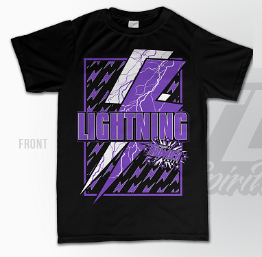 Custom T-Shirt – Purple Thunder Lightening Cheer Stars
