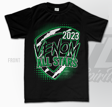 Venom All Stars Custom Cheerleading Training Shirts Australia TLC Spirit Wear