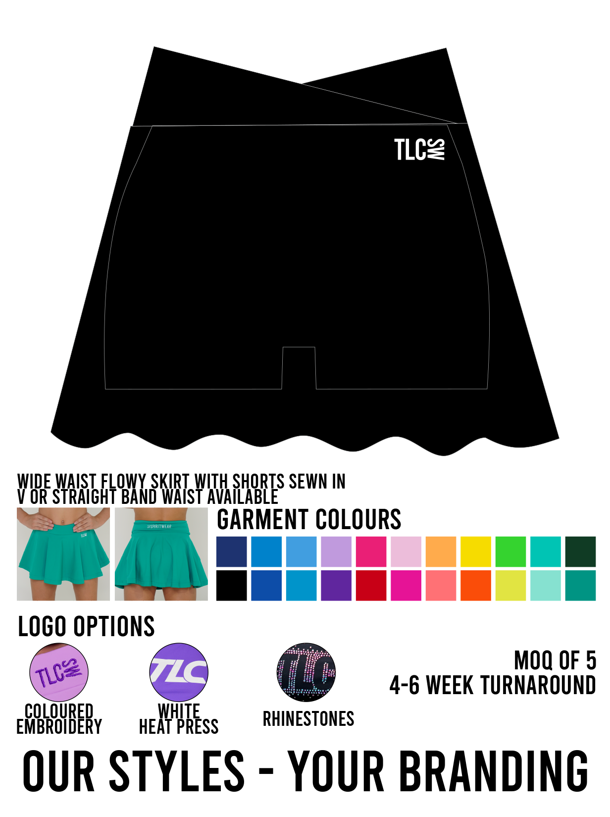 Active Wear Skirt Wide Band