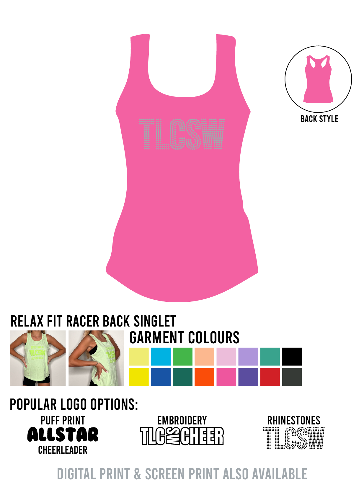 CUSTOM Singlet Cotton Racer Back