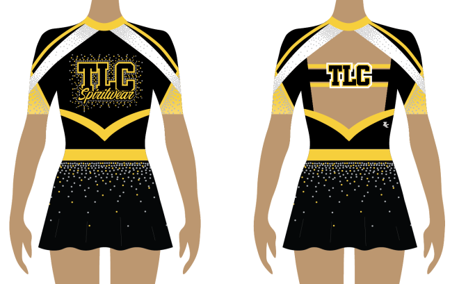 Yellow Cheerleading Uniform TLC Spirit Wear Australia and New Zealand