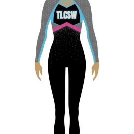 Pom Uniform Design – Pink & Blue Full Length