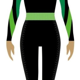 Pom Uniform Design – Green Full Length