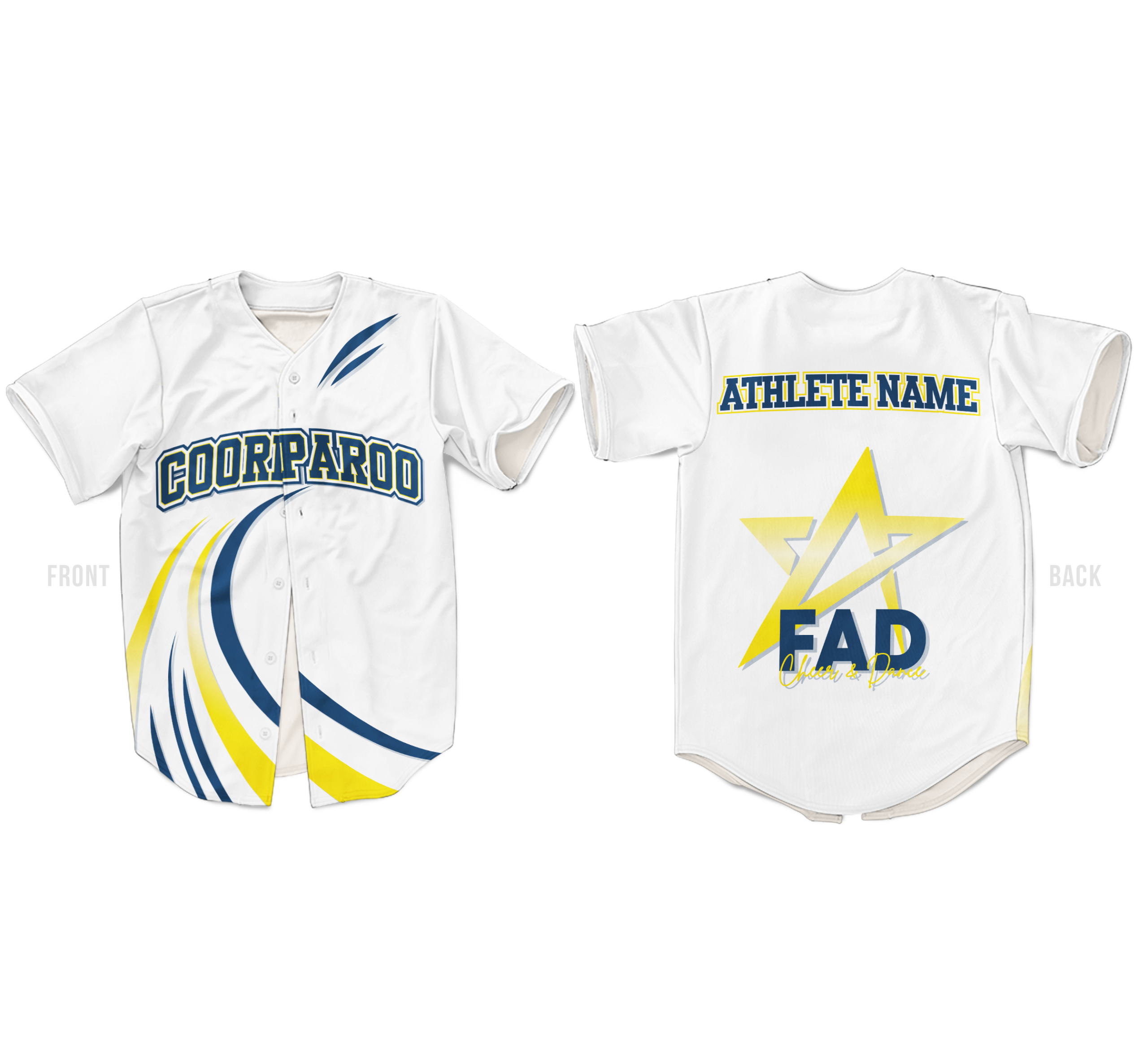 Custom baseball jersey Australian cheer and dance supplier TLC Spirit Wear