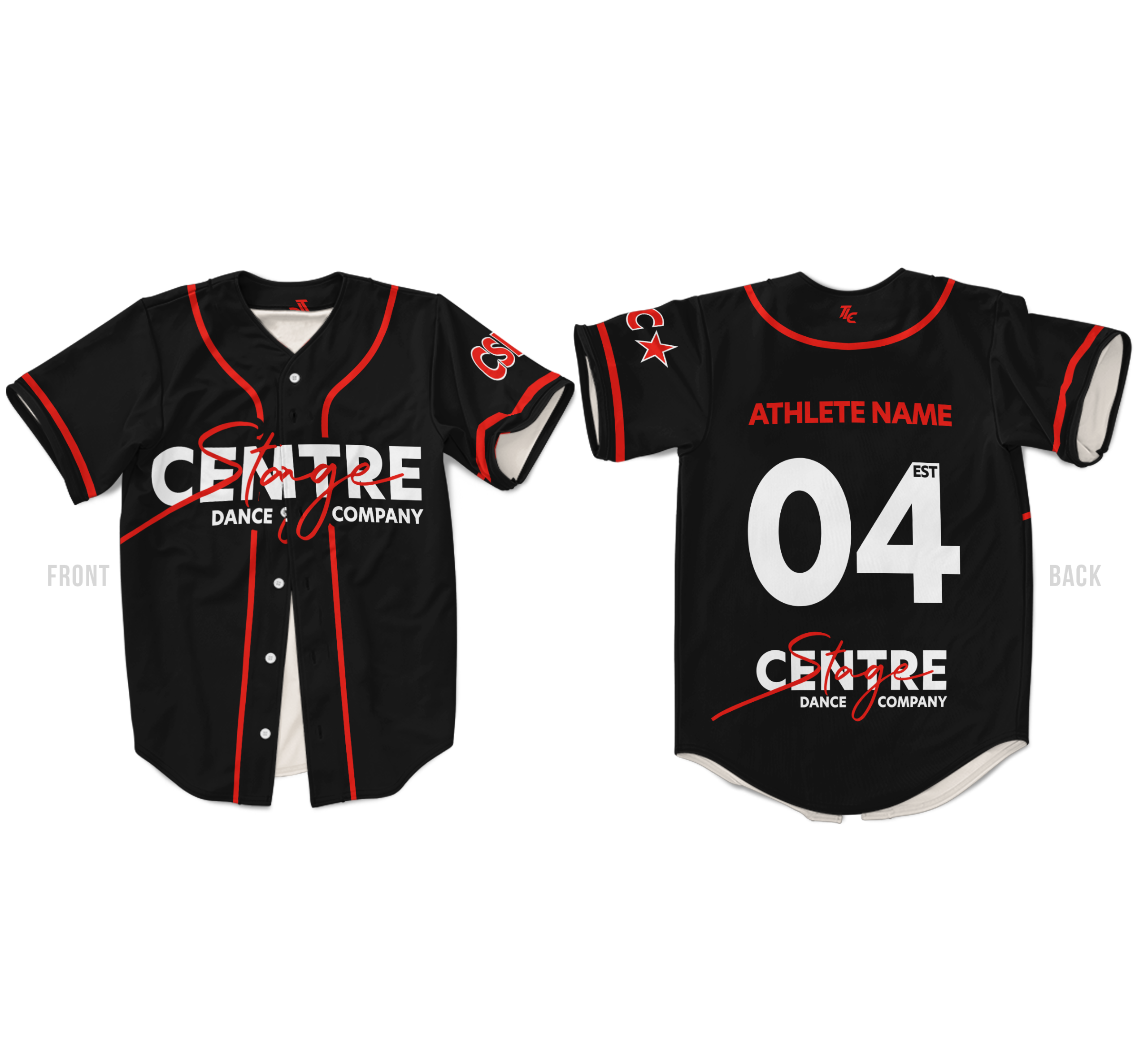 Custom baseball jersey Australian cheer and dance supplier TLC Spirit Wear