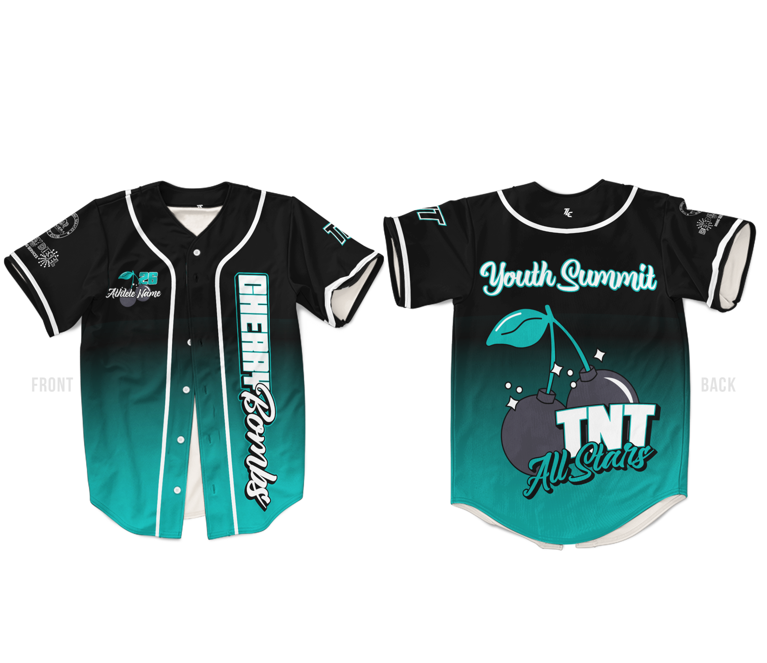 Custom baseball jersey Australian cheer and dance supplier TLC Spirit Wear