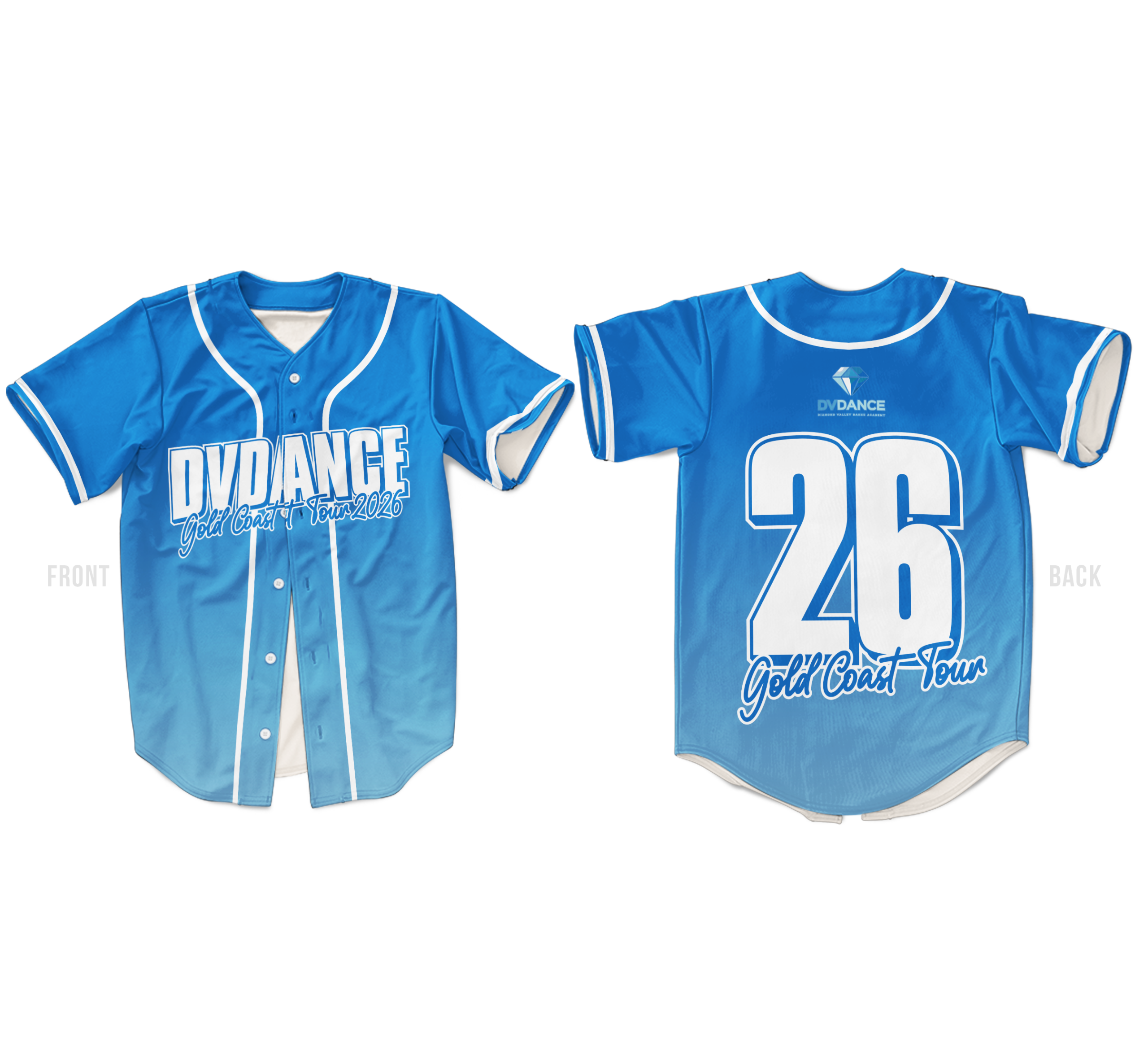 Custom baseball jersey Australian cheer and dance supplier TLC Spirit Wear