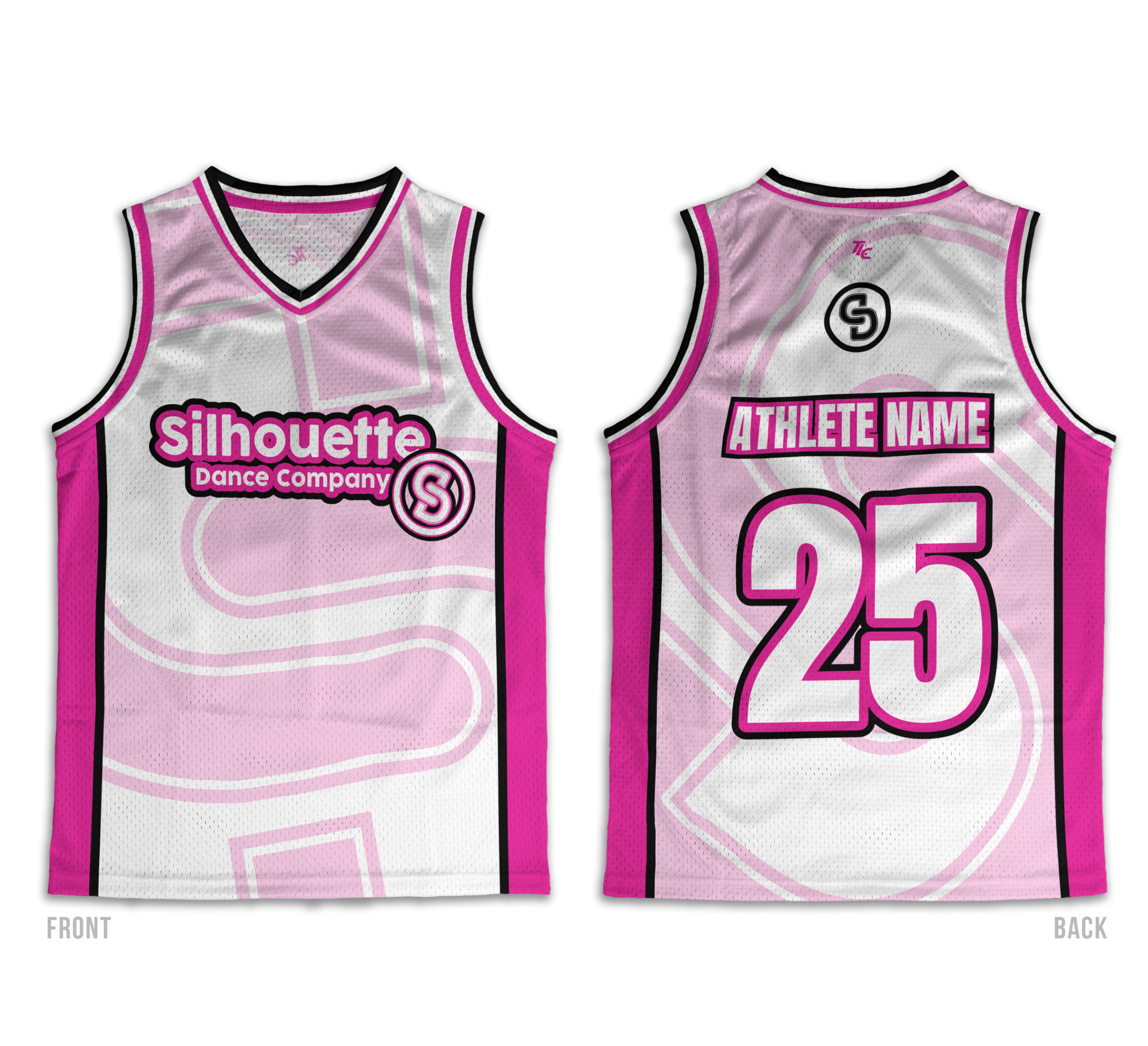 Custom All Star cheerleading and dance sublimation apparel designs Australia TLC Spirit Wear basket ball singlet jersey
