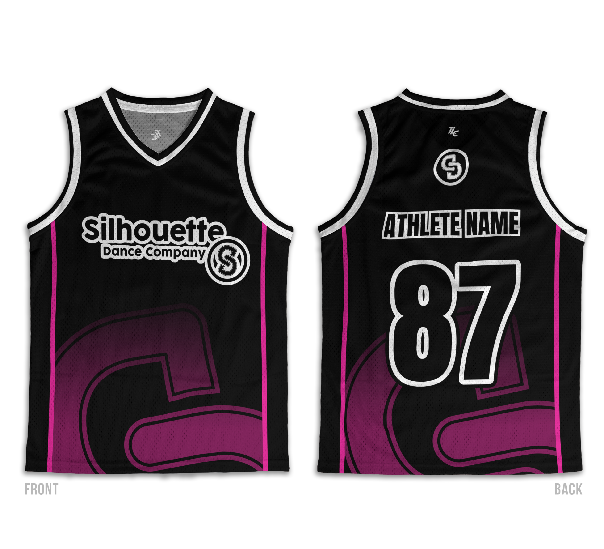 Custom All Star cheerleading and dance sublimation apparel designs Australia TLC Spirit Wear basket ball singlet jersey