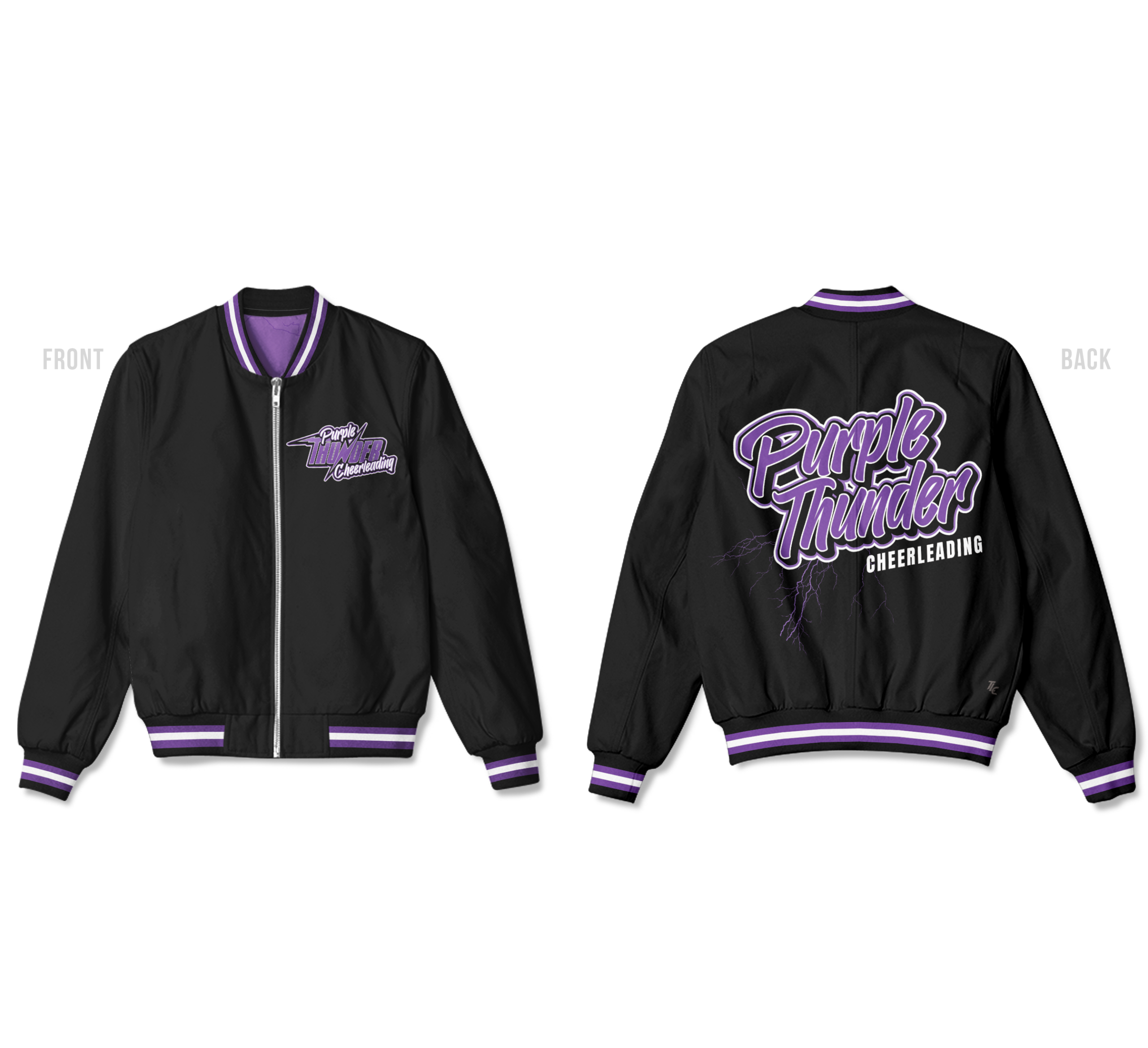 Custom cheerleading and dance apparel Australia TLC Spirit Wear sublimation bomber jacket