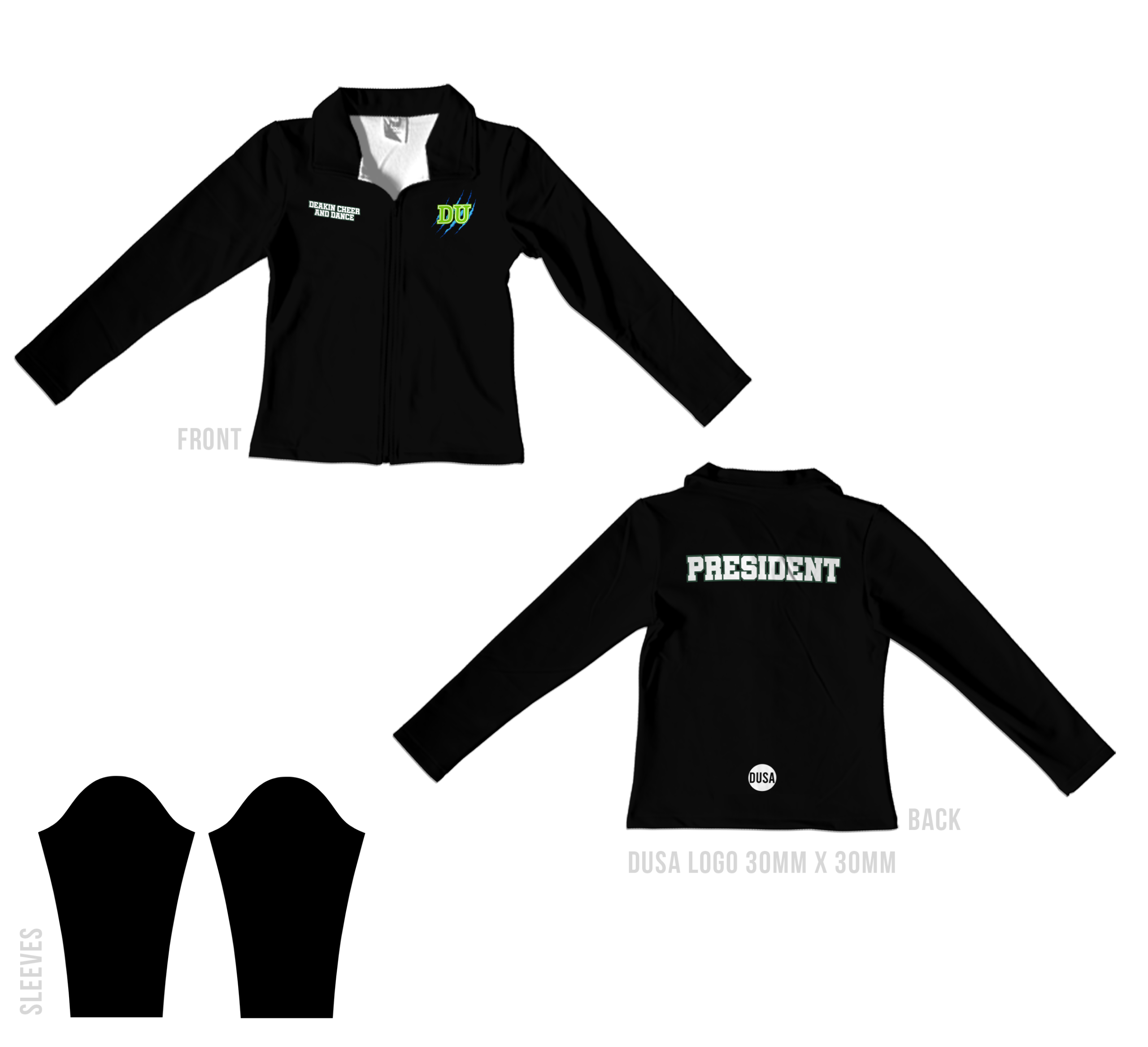 Custom cheerleading and dance apparel Australia TLC Spirit Wear sublimation slim fit jacket