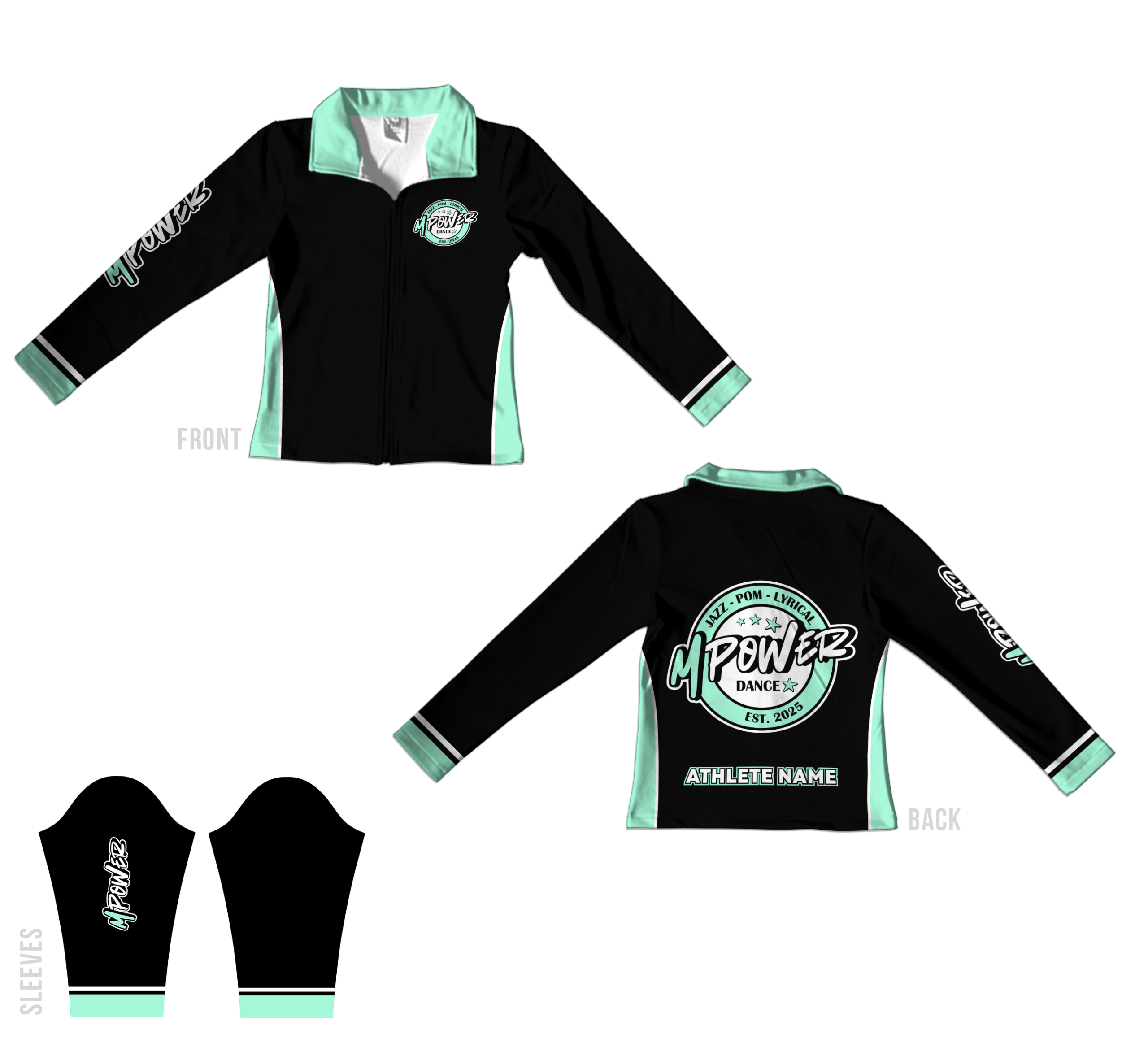 Custom cheerleading and dance apparel Australia TLC Spirit Wear sublimation slim fit jacket